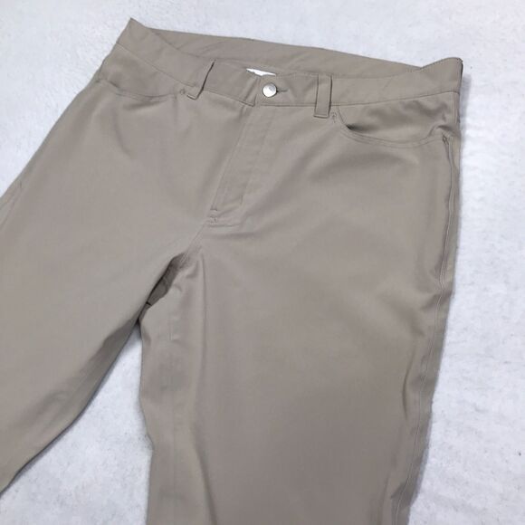 PETER MILLAR EB66 Golf Pants Men 36x30 Khaki Tan Crown Sport Stretch Fabric - Picture 5 of 16